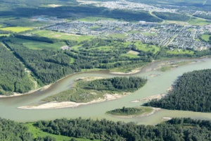 Aerial photo of the Town of Whitecourt, photo credit: Town of Whitecourt.